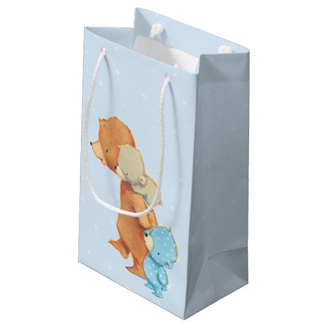 Drei entzückende Bärn-Freunde Kleine Geschenktüte (Rückseite Schrägansicht)