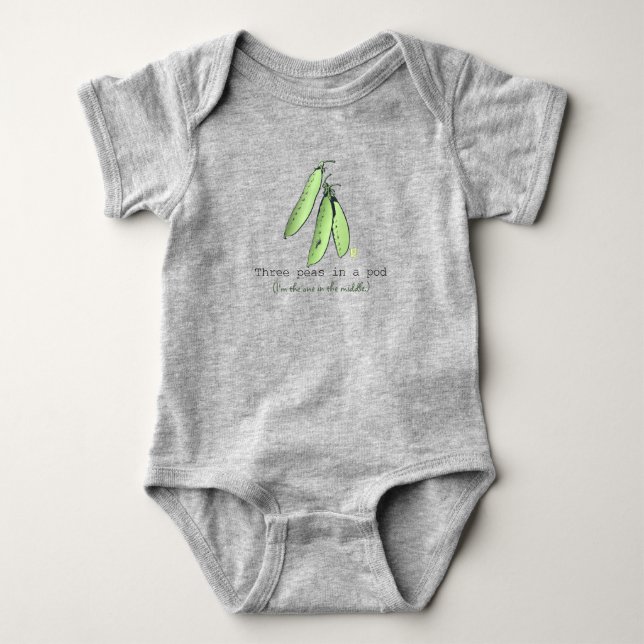 Drei Erbsen in einem Pod Baby Bodysuit Baby Strampler (Vorderseite)