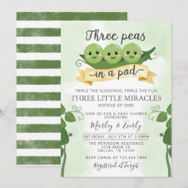 Drei Erbsen in einer Pod Baby Dusche Einladung Tri