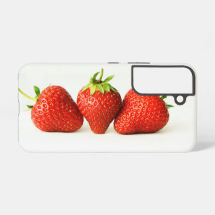 Drei Erdbeeren auf weißem Sgcna Samsung Galaxy Hülle