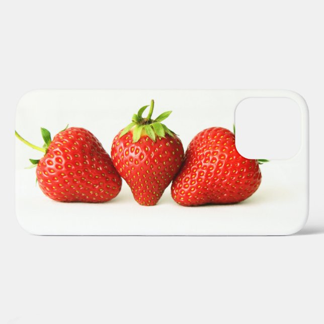 Drei Erdbeeren auf weißer Wippe Case-Mate iPhone Hülle (Rückseite (Horizontal))
