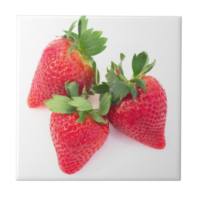 Drei Erdbeeren Fliese (Vorderseite)