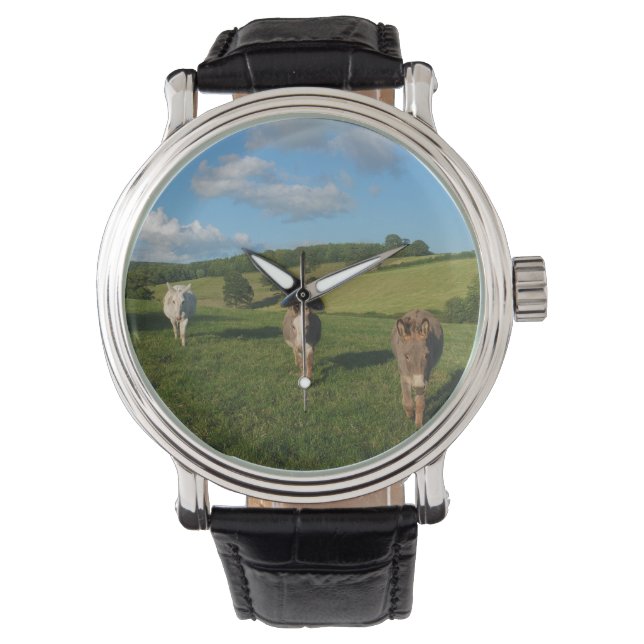Drei Esel vor Ort Armbanduhr (Vorderseite)