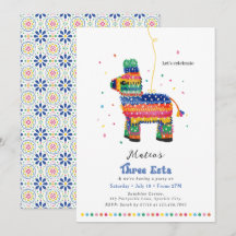 Drei-Esten-Birthday-Piñata Einladung
