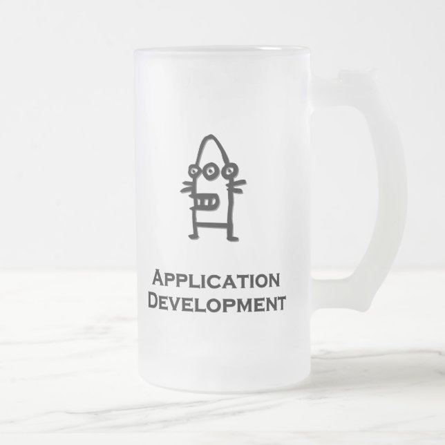 Drei Eye-Bot-Anwendungsentwicklung Mattglas Bierglas (Rechts)