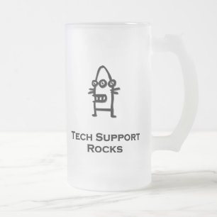 Drei Eye Bot Tech Support Rocks Mattglas Bierglas