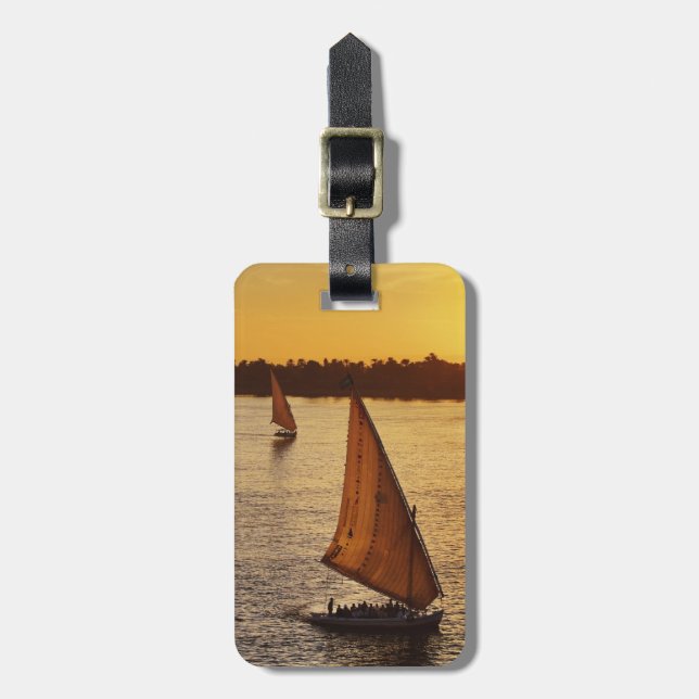 Drei Falukas mit Sehern am Nil River Gepäckanhänger (Vorderseite vertikal)