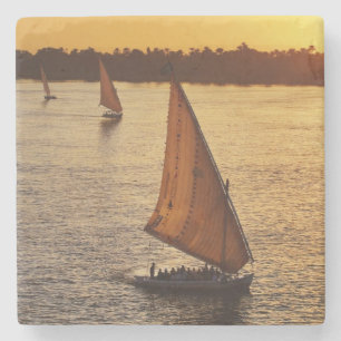 Drei Falukas mit Sehern am Nil River Steinuntersetzer