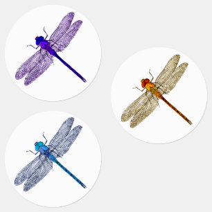 Drei Farben Dragonfly Sticker