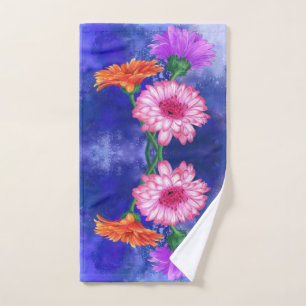 Drei-Farben-Gerberas-Badetücher-Set Badhandtuch Set