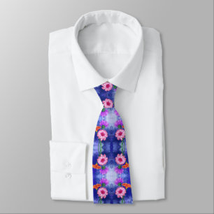 Drei Farben Gerberas Neck Tie Painting Krawatte