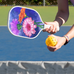 Drei farbige Gerberas-Blume Pickleball-Paddel Pickleball Schläger