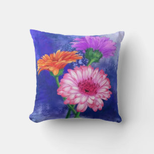 Drei farbige Gerberas-Kissen Kissen
