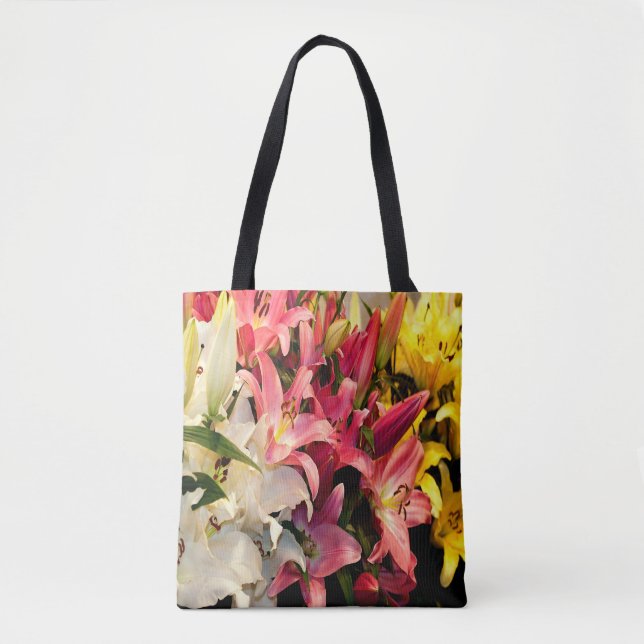 Drei farbige Lilien Tasche (Vorderseite)