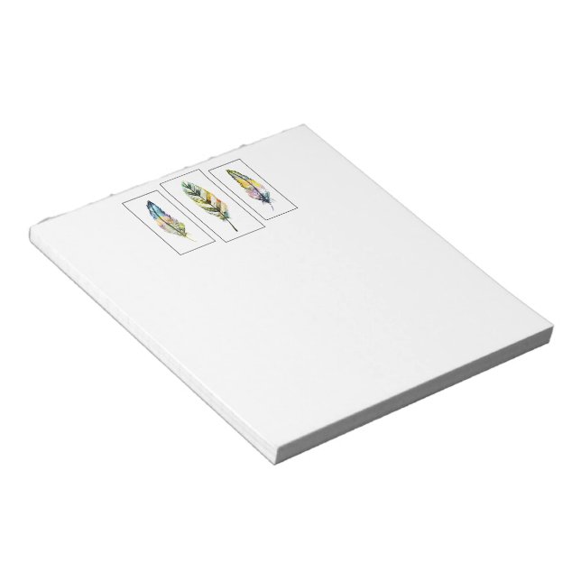 Drei Federn Notizblock (angewinkelt)