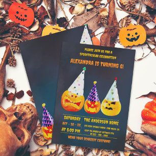 Drei festliche Jack O' Lanterns Halloween Einladung