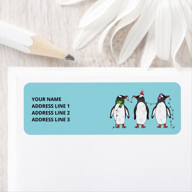 Drei festliche Weihnachtspinguine mit individuelle (Insitu)