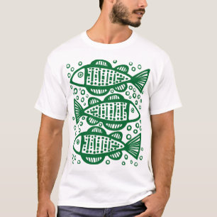 Drei Fische - Waldgrün T-Shirt