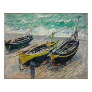 Drei Fischerboote von Claude Monet Fotodruck