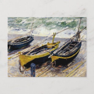 Drei Fischerboote von Monet Postkarte