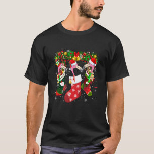 Drei Flamingo in Sock Weihnachten Niedliche Weihna T-Shirt