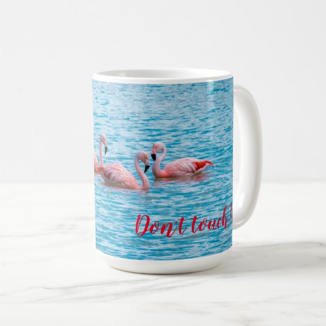 Drei Flamingos auf der Laguna Amarga Kaffeetasse (VorderseiteRechts)