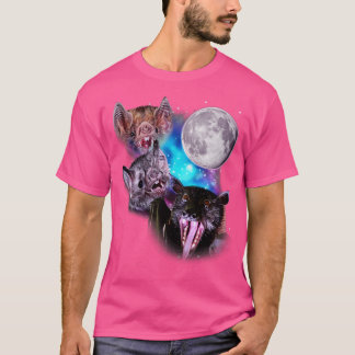 Drei Fledermäuse heulen am Mond T-Shirt
