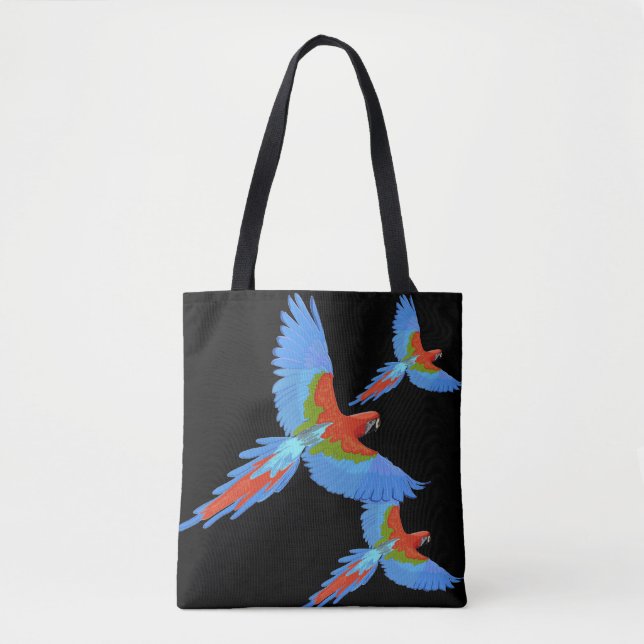 Drei fliegende Macaws Tasche (Vorderseite)
