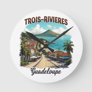 DREI-FLÜSSE GUADELOUPE RUNDE WANDUHR