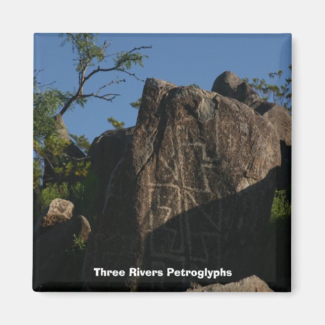 Drei Flüsse Petroglyphen Magnet (Vorne)