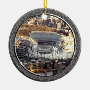 Drei Flüsse Stadium-Ornament-2 versahen mit Seite Keramik Ornament