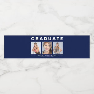 Drei Foto Abschluss Collage Navy Blue White Wat