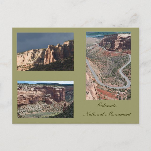 Drei Foto des Colorado Nationaldenkmals Postkarte (Vorderseite)
