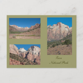 Drei Foto des Zion-Nationalparks Postkarte