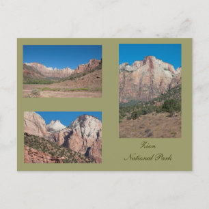 Drei Foto des Zion-Nationalparks Postkarte