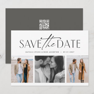 Drei Foto einfach stilvoll schwarz weiß Save The Date