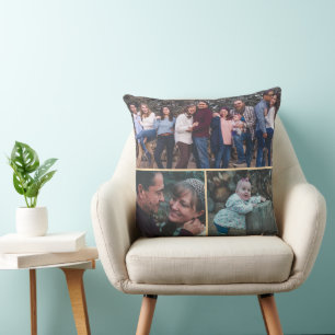 Drei-Foto-Familientreffen-Wurfkissen Kissen