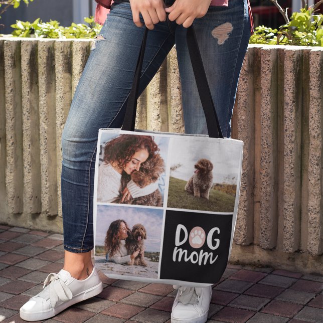 Drei Foto Pawprint Dog Mama Totbeutel Tasche (Von Creator hochgeladen)