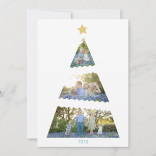 Drei Foto Weihnachtsbaum Moderne Weihnachtskarte Feiertagskarte