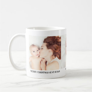 Drei-Foto-Weihnachtsgeschenktasse für Tanten Kaffeetasse