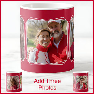 Drei FotoCollagen Moderne Red C81 & White Mother Kaffeetasse