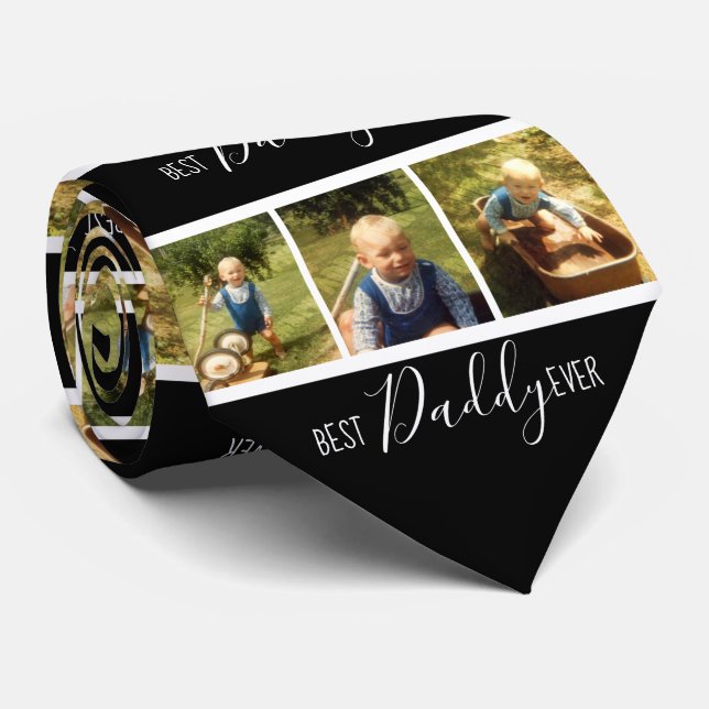 Drei Fotos Bester Daddy je Krawatte (Gerollt)