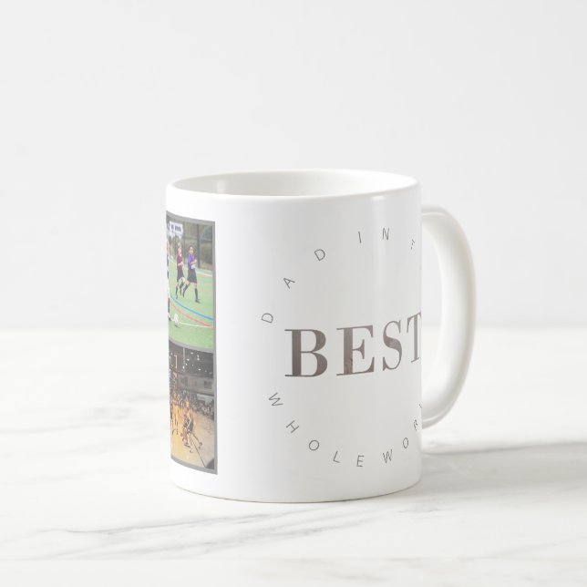 Drei Fotos Bester Vater in der gesamten Welt Kaffe Kaffeetasse (VorderseiteRechts)