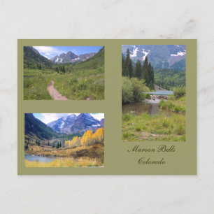 Drei Fotos der Maroon Bells Postkarte