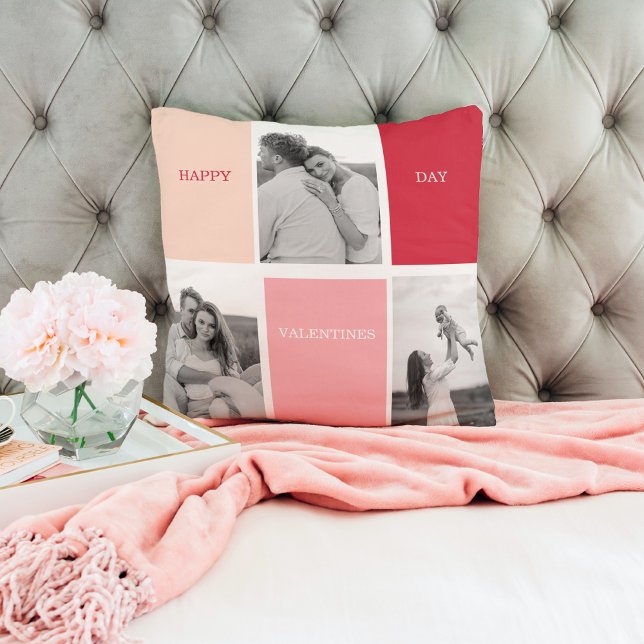 Drei Fotos | Happy Valentines Day Kissen (Von Creator hochgeladen)