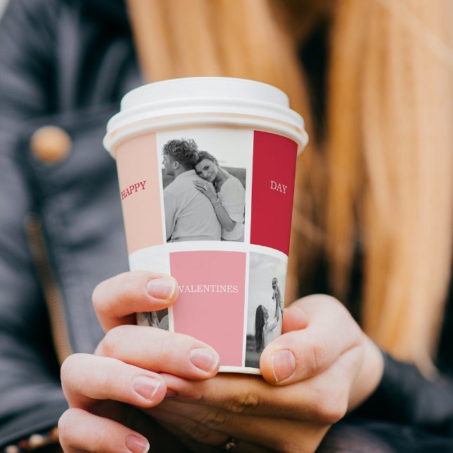 Drei Fotos | Happy Valentines Day Pappbecher (Von Creator hochgeladen)