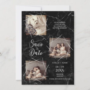 Drei Fotos Hund Hochzeit Verlobung Imitate Marmor