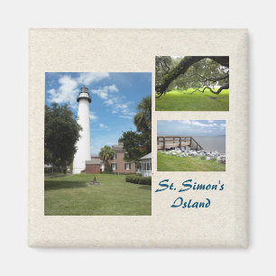 Drei Fotos Insel-Schablone St. Simons Magnet