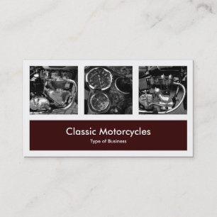 Drei Fotos plus eins - dunkles Brown Visitenkarte