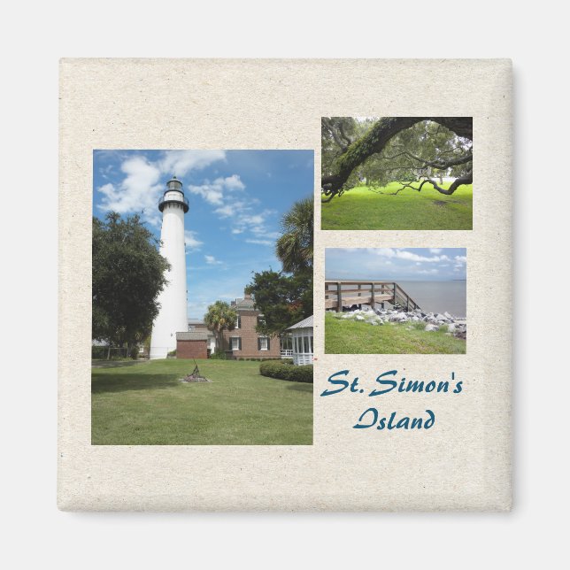 Drei Fotos St Simons Island Template Magnet (Vorne)